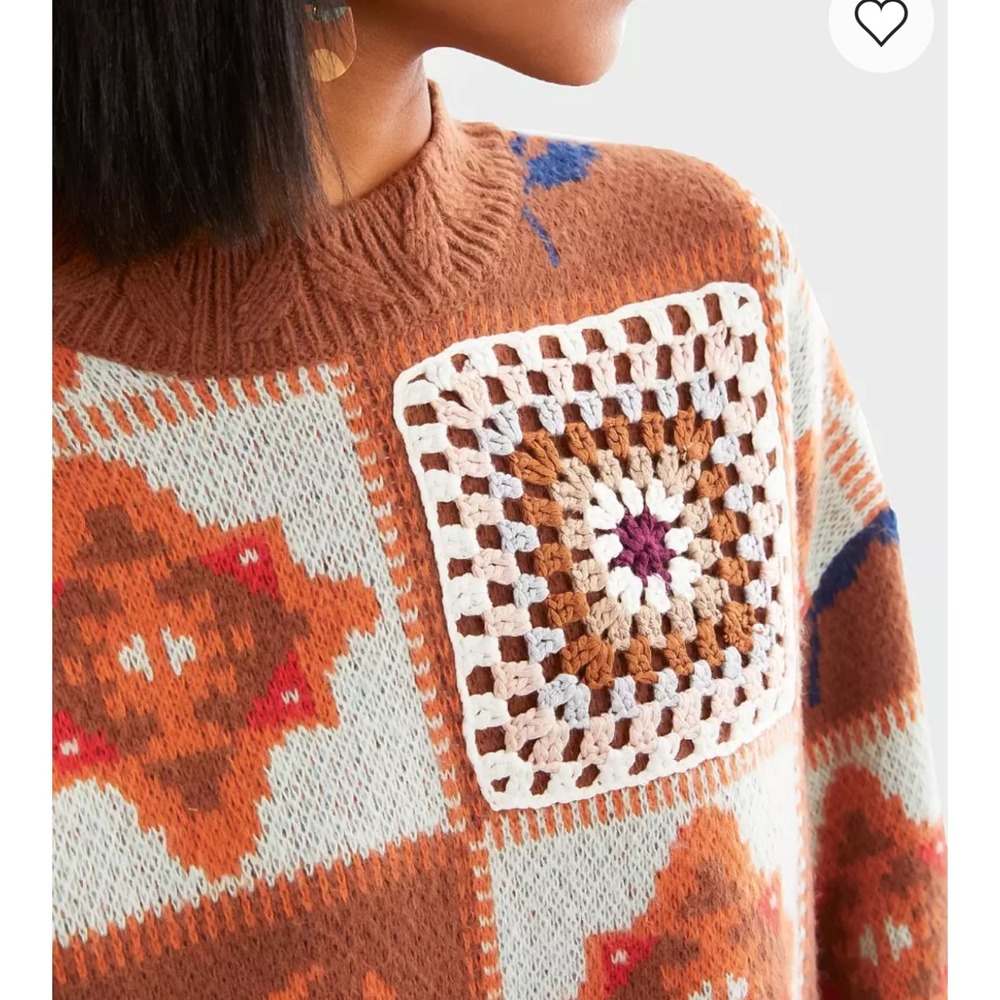 NWT Buckle POL Oversized Sweater Women Small Retro Crochet vintage look - Picture 3 of 15